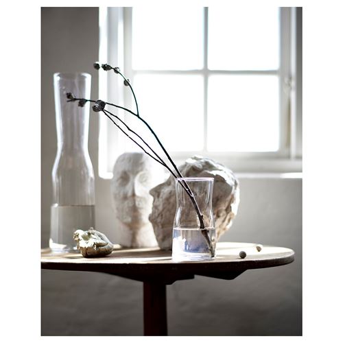 IKEA - TIDVATTEN, glass vase, transparent glass, 18 cm