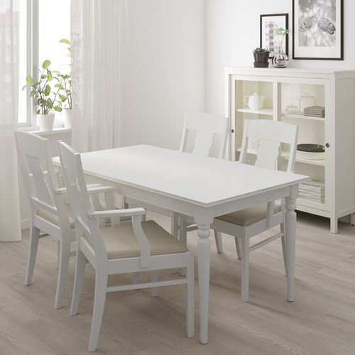 IKEA - INGATORP, yemek masası takımı, beyaz, 4 sandalyeli