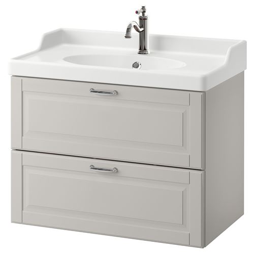 IKEA - GODMORGON/RATTVIKEN, wash-basin and cabinet, light grey, 82x49x68 cm