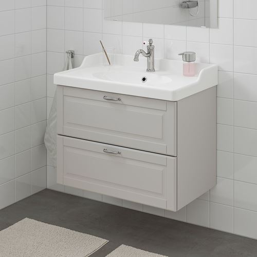 IKEA - GODMORGON/RATTVIKEN, wash-basin and cabinet, light grey, 82x49x68 cm