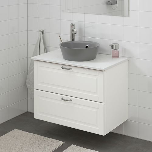 IKEA - GODMORGON/TOLKEN/KATTEVIK, wash-basin and cabinet, white, 82x49x75 cm