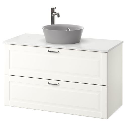 IKEA - GODMORGON/TOLKEN/KATTEVIK, wash-basin and cabinet, white, 102x49x75 cm