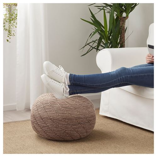 IKEA - SANDARED, pouffe, beige, 45 cm