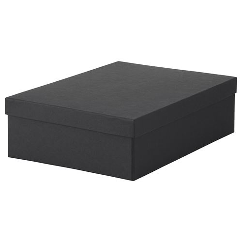 IKEA - TJENA, kapaklı kutu, siyah, 25x35x10 cm
