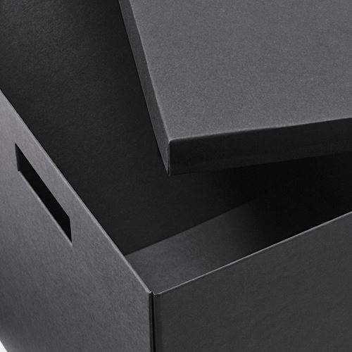 IKEA - TJENA, box with lid, black, 32x35x32 cm