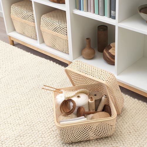 IKEA - SMARRA, box with lid, natural, 30x30x23 cm