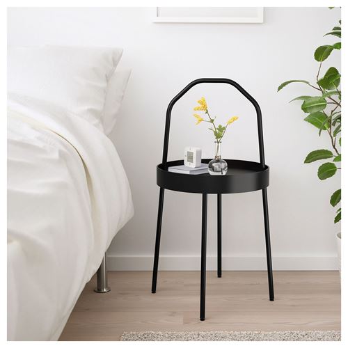 IKEA - BURVIK, side table, black, 38 cm