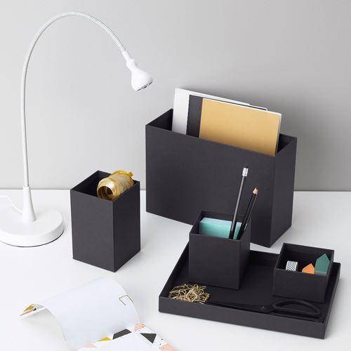 IKEA - TJENA, desk organiser, black, 18x17 cm