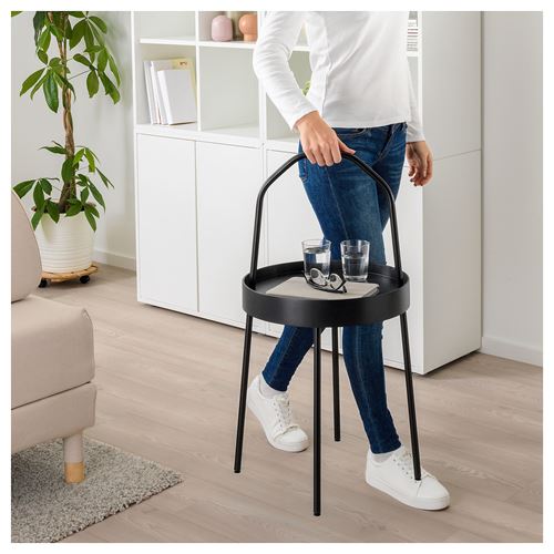 IKEA - BURVIK, side table, black, 38 cm