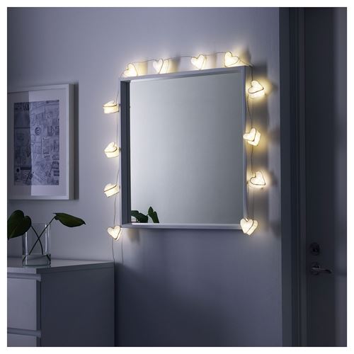IKEA - STRALA, lighting chain, heart/white, 3.5 m