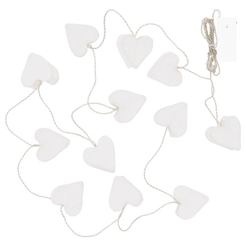 IKEA - STRALA, lighting chain, heart/white, 3.5 m