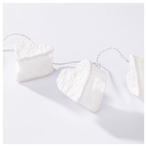 IKEA - STRALA, lighting chain, heart/white, 3.5 m