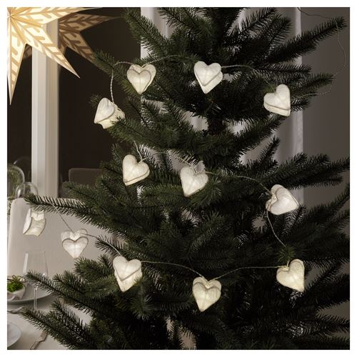 IKEA - STRALA, lighting chain, heart/white, 3.5 m