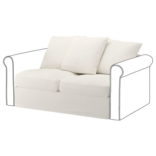 IKEA - GRÖNLID, cover for 2-seat sofa-bed section, ınseros white