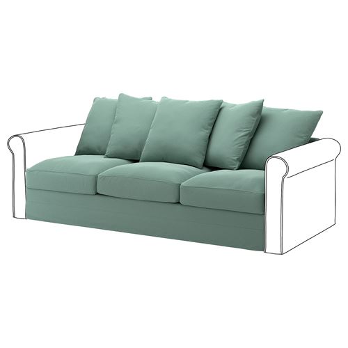 IKEA - GRÖNLID, 3'lü kanepe ünitesi kılıfı, ljungen açık yeşil