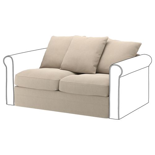 IKEA - GRÖNLID, 2'li kanepe ünitesi kılıfı, sporda natürel