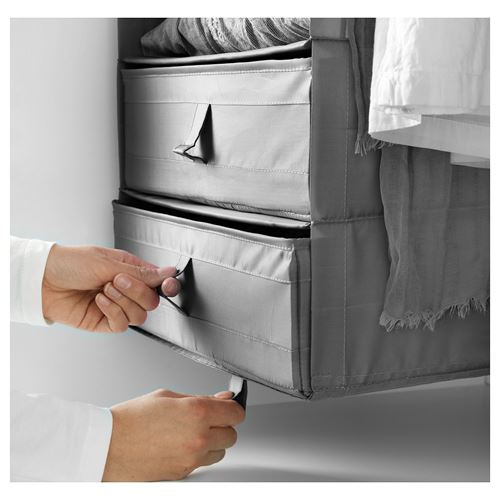 IKEA - SKUBB, storage with compartments, dark grey, 35x45x125 cm