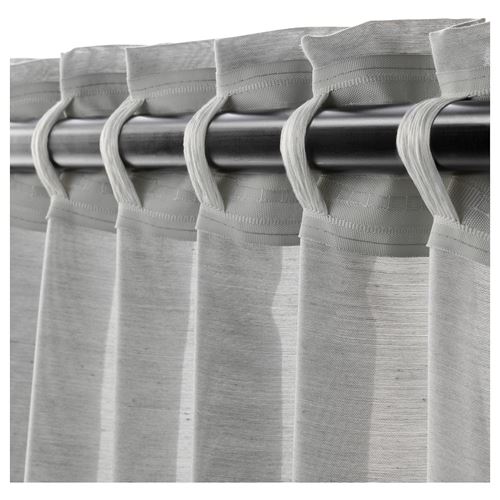 IKEA - HILJA, background curtain, 1 pair, grey, 145x300 cm