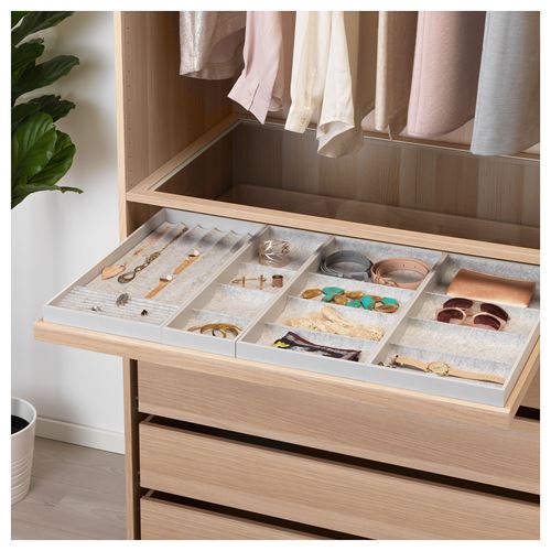 IKEA - KOMPLEMENT, pull-out tray, white stained oak effect, 100x58 cm