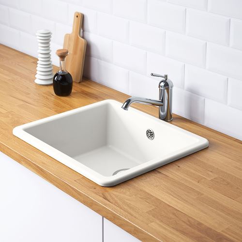 IKEA - HAVSEN/LILLVIKEN, single-bowl insert sink, white, 53x47 cm