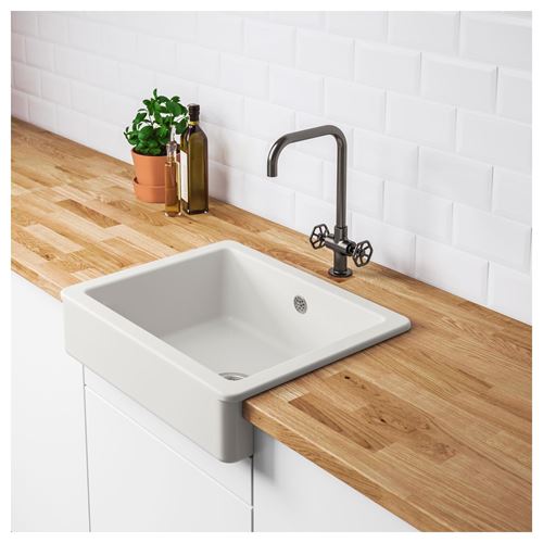 IKEA - HAVSEN/LILLVIKEN, single-bowl insert sink, white, 62x48 cm