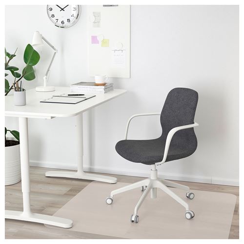 IKEA - LANGFJALL, çalışma sandalyesi, gunnared koyu gri-beyaz