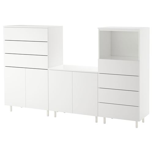 IKEA - PLATSA/FONNES, PLATSA wardrobe system, white, 220x42x133 cm