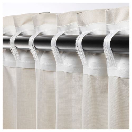 IKEA - HANNALILL, background curtain, 1 pair, beige, 145x300 cm