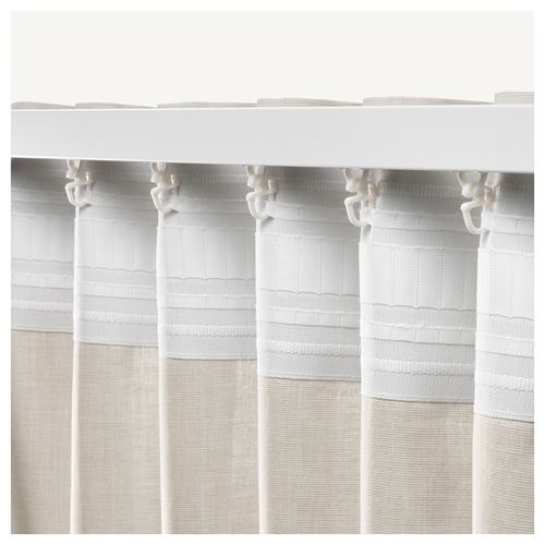 IKEA - HANNALILL, background curtain, 1 pair, beige, 145x300 cm