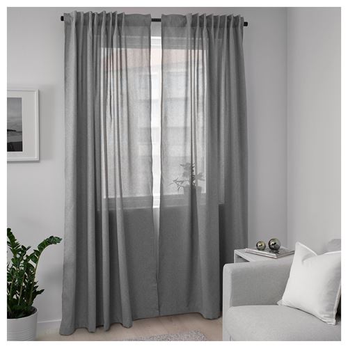 IKEA - HANNALENA, fon perde/2 kanat, gri, 145x300 cm
