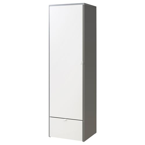 IKEA - VISTHUS, wardrobe, grey/white, 63x59x216 cm