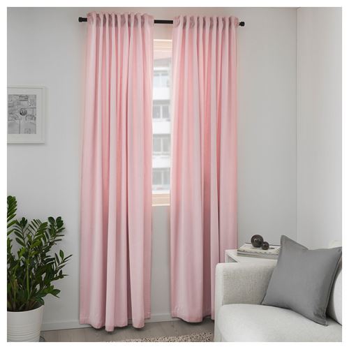 IKEA - SANELA, blackout curtain, 1 pair, light pink, 140x300 cm