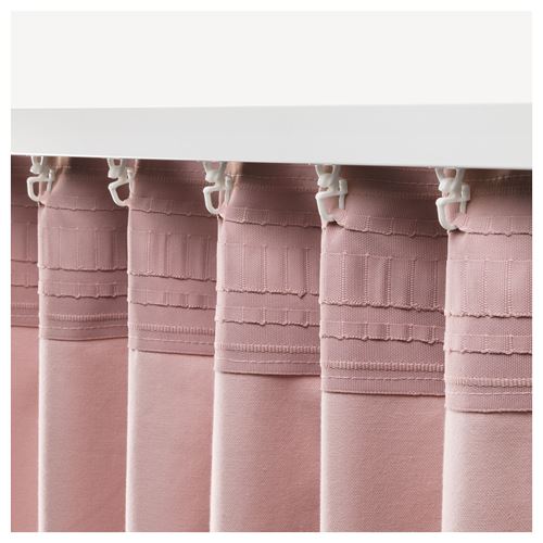 IKEA - SANELA, blackout curtain, 1 pair, light pink, 140x300 cm