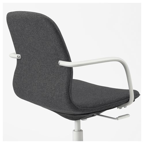 IKEA - LANGFJALL, çalışma sandalyesi, gunnared koyu gri-beyaz