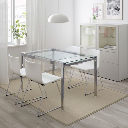 IKEA - GLIVARP/BERNHARD, yemek masası takımı, beyaz, 4 sandalyeli
