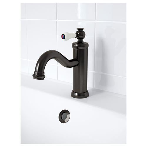 IKEA - HAMNSKAR, bath tap, black, 19 cm