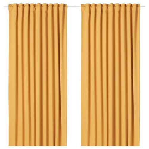 IKEA - MAJGULL, blackout curtain, 1 pair, yellow, 145x300 cm