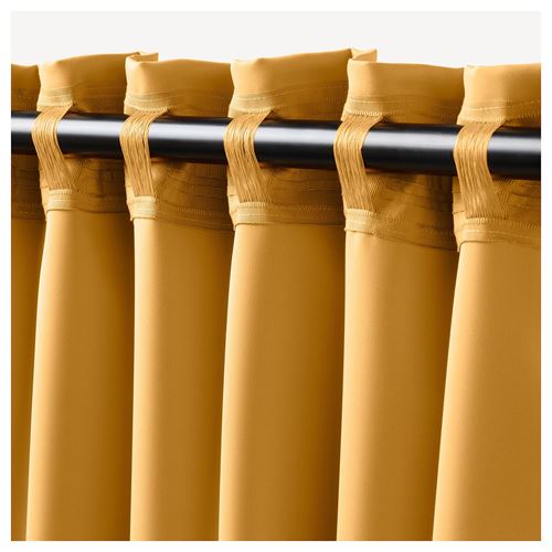 IKEA - MAJGULL, blackout curtain, 1 pair, yellow, 145x300 cm