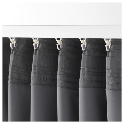 IKEA - MAJGULL, blackout curtain, 1 pair, grey, 145x300 cm