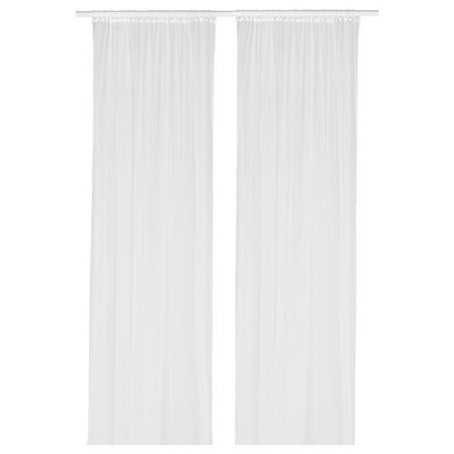 IKEA - LILL, sheer curtains, 1 pair, white, 280x300 cm