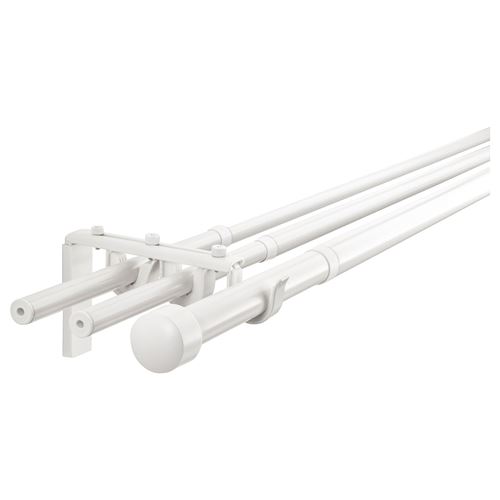 IKEA - RACKA/HUGAD, curtain rod set, white, 210-385 cm