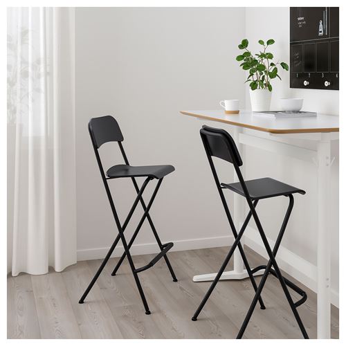 IKEA - FRANKLIN, bar chair, black, 74 cm