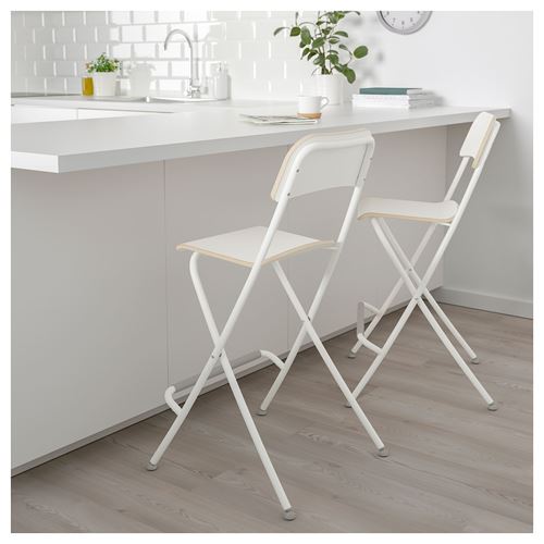 IKEA - FRANKLIN, bar sandalyesi, beyaz, 63 cm