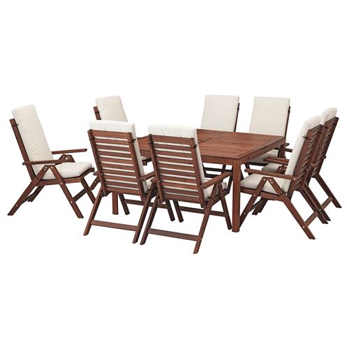IKEA - APPLARÖ, dining table and adjustable chairs, brown