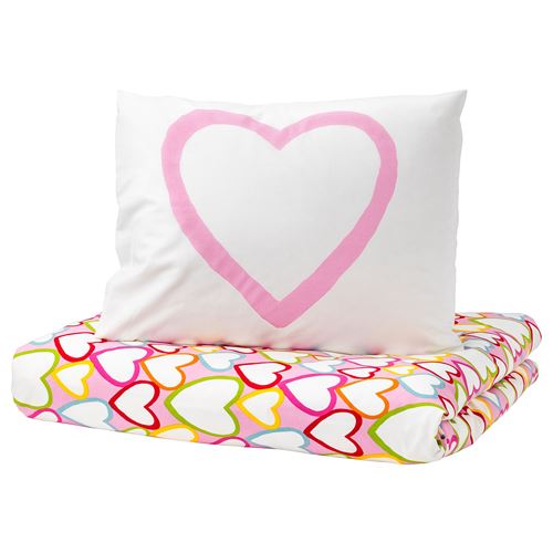 IKEA - VITAMINER, single quilt cover and pillowcase, multicolour, 150x200/50x60 cm