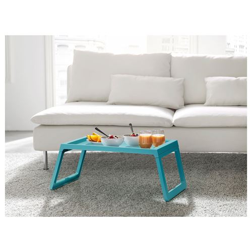 IKEA - KLIPSK, bed tray, turquoise, 56x36x26 cm