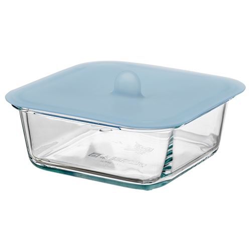 IKEA - IKEA 365+, glass food container with lid, glass-silicon, 600 ml