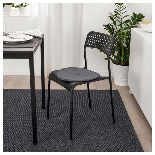 IKEA - STRAFLY, chair pad, dark grey, 36 cm