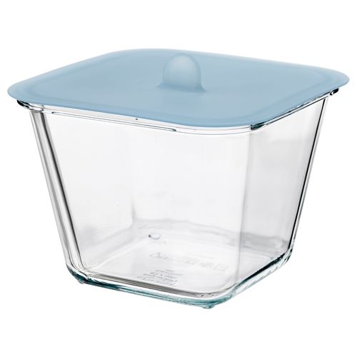 IKEA - IKEA 365+, glass food container with lid, glass-silicon, 1,2 l