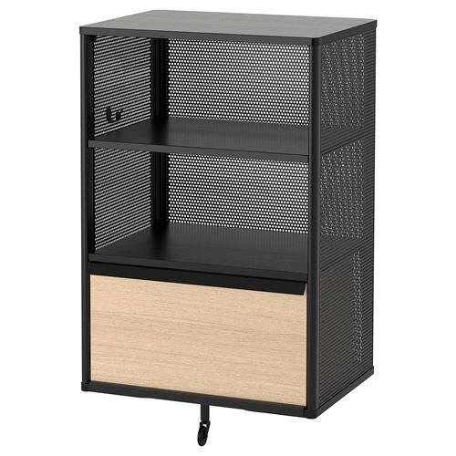 IKEA - BEKANT, part of office cabinet, black, 61x101 cm